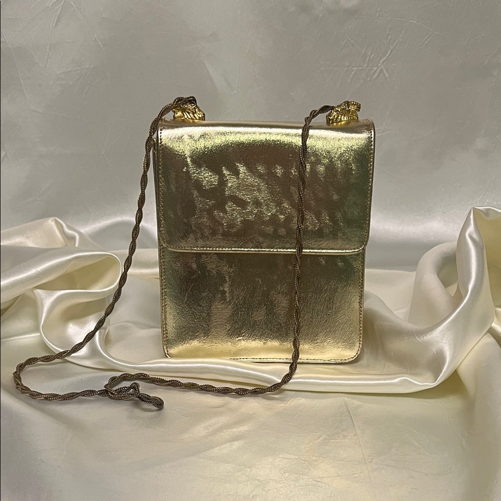 Gold vintage Metallic  Bag - Elegant Evening Purse